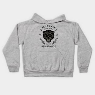 Black Panther - All Power to the People - Expect Resistance | Black Owned BLM Black Lives Matter | Original Art Pillowcase | Tattoo Style Logo Kids Hoodie